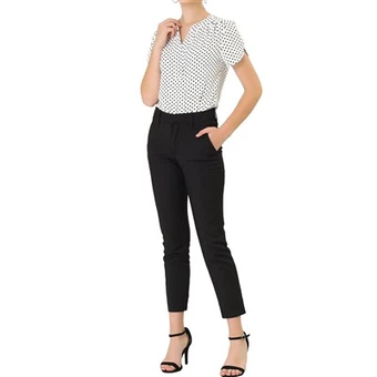 Damen Dot Print V-Ausschnitt Top